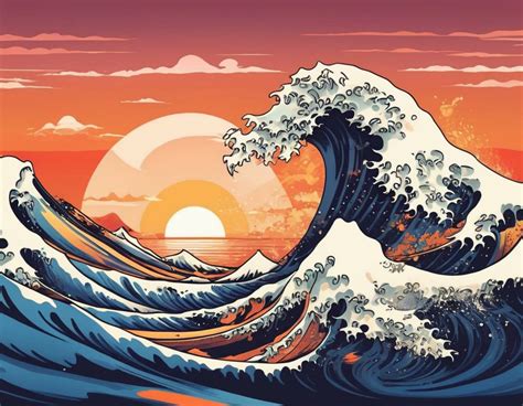 Re interpretation of wave of kanagawa by IanIlustrator on DeviantArt