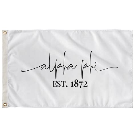 Alpha Phi Sorority Script Flag White And Black Designergreek2