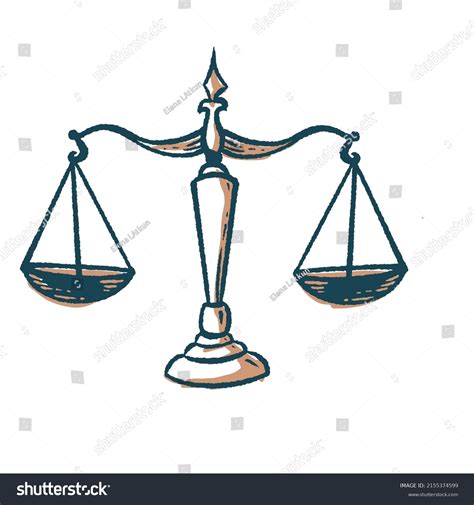 Justice Scale Doodle High Quality Vector Stock Vector Royalty Free