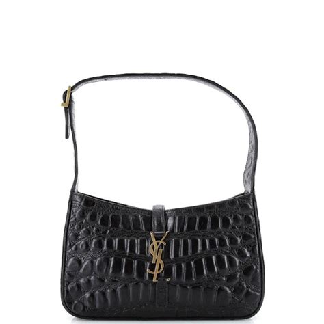 Yves Saint Laurent Le 5 A 7 Hobo Crocodile Embossed Leather Small Grailed