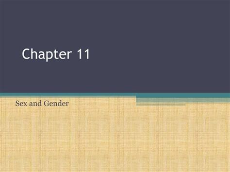 Lecture 11 Sex And Gender