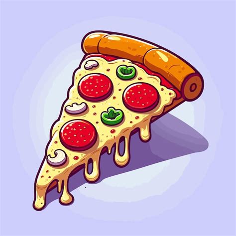 Vector Rebanada Voladora De Pizza Ilustraci N Vectorial De Dibujos