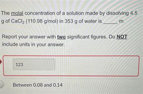 Solved The molal concentration of a solution made by | Chegg.com