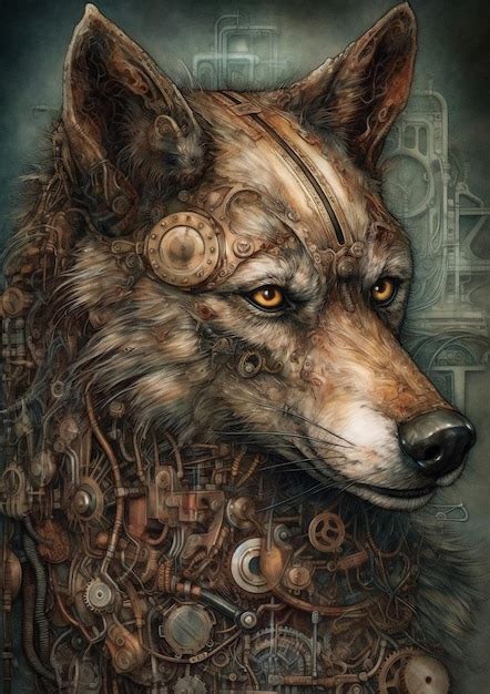 Premium AI Image | Illustration of a cyberpunk Wolf in a fictional ...