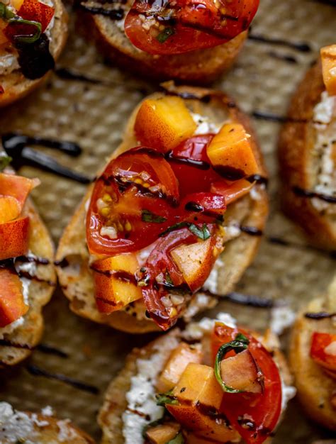 Peach Bruschetta With Whipped Ricotta