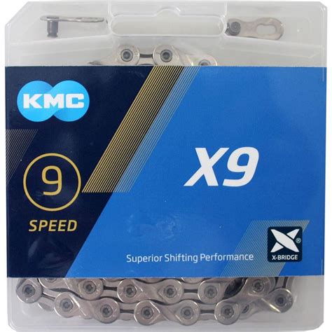 KMC X9 Ketting 9-speed, zilver Uitvoering 122 Links e-bike plus missing ...