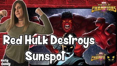 Red Hulk Against Uncollected Sunspot Best Counter Marvel Contest Of Champions Youtube