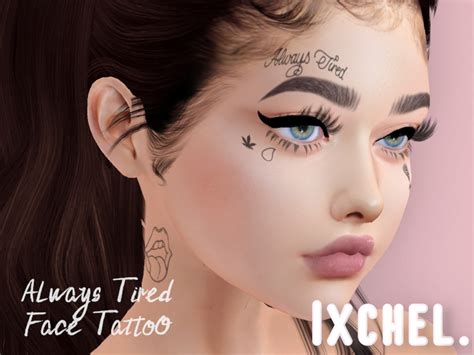 Second Life Marketplace Ixchel Always Tired Unisex Face Tattoo