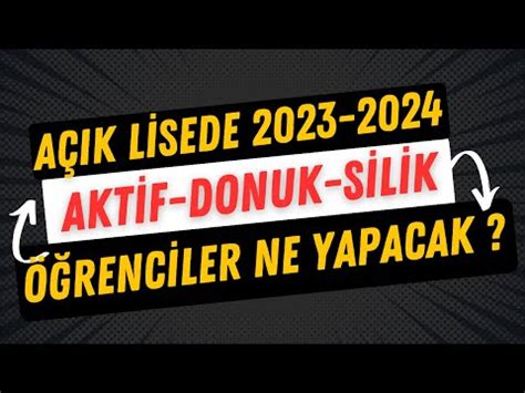 Açık Lise Donuk Ne Demek Silik Ne Demek Aktif Ne Demek