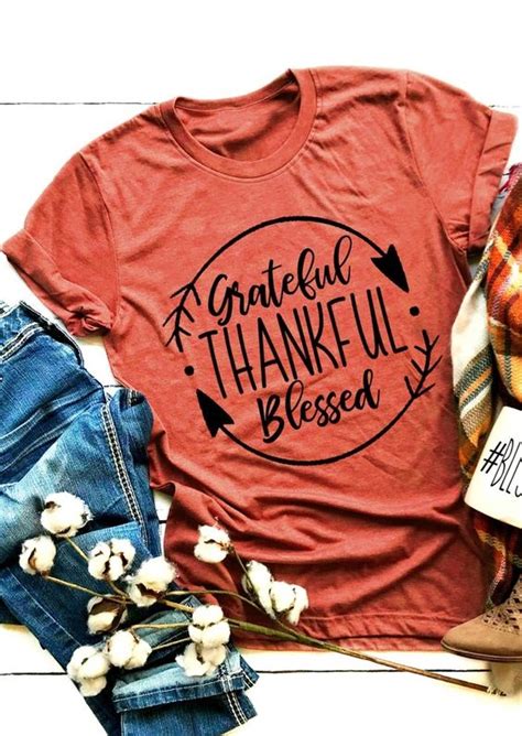 Grateful Thankful Blessed T Shirt Vl01