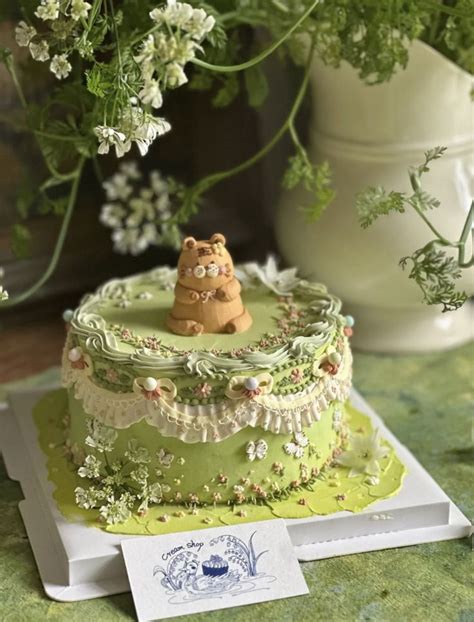 Xiaohongshu Cake Inspo Idea Cottagecore Aesthetic Vintage Birthday