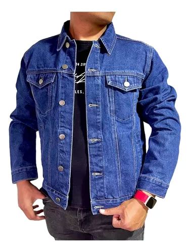 Chaqueta Jeans Mezclilla Azul Clásico Hombre Cuotas Sin Interés