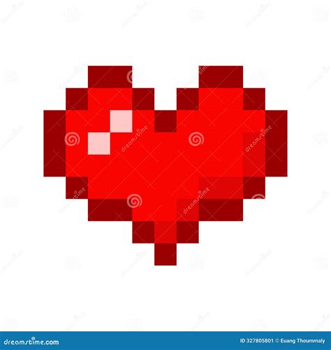 Red Heart Pixel Art 8 Bit Pixel Heart Pixel Heart Stock Vector