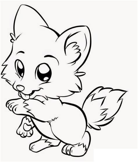 Cute Baby Fox Coloring Page - Free Printable Coloring Pages for Kids