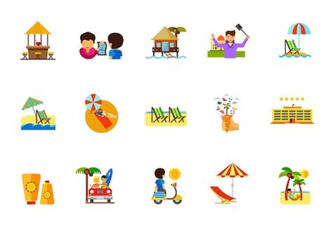 Vakantie Icon Set Gratis Vector