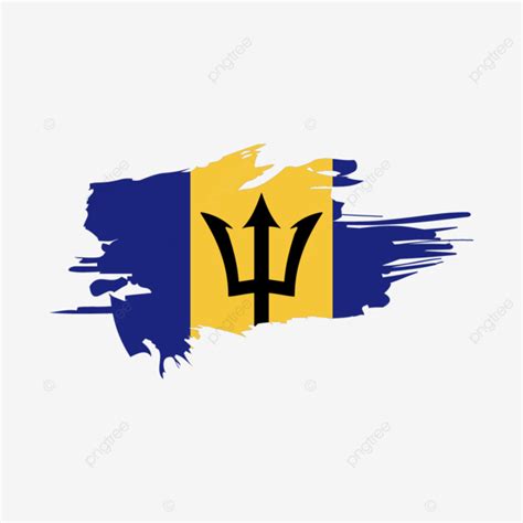 Barbados Flag Brush Stroke Clipart Design Barbados Flag Brush