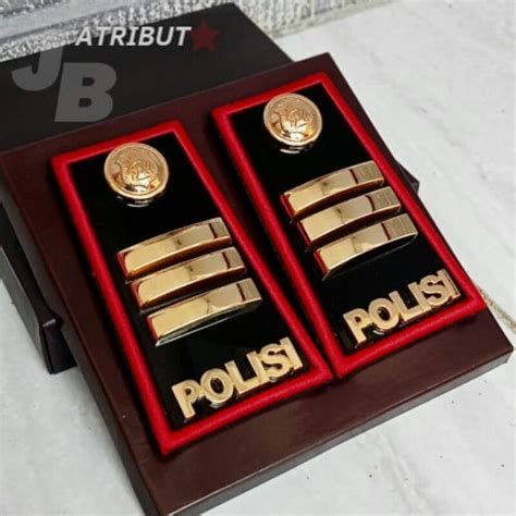 Jual Pangkat Akp Polisi Pdh Akrilik Kilap Lis Bordir Merah Shopee