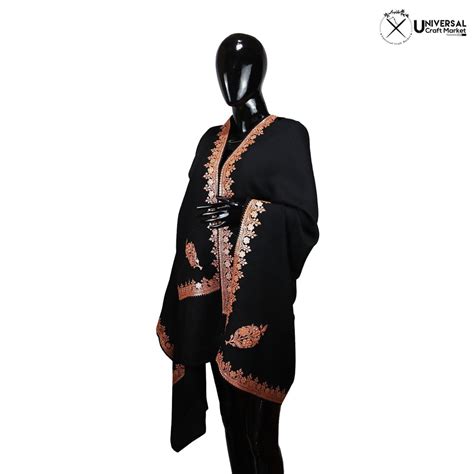 Toosha Wool Black Tilla Shawl At Rs 9158 75 In Srinagar ID 2852330404897