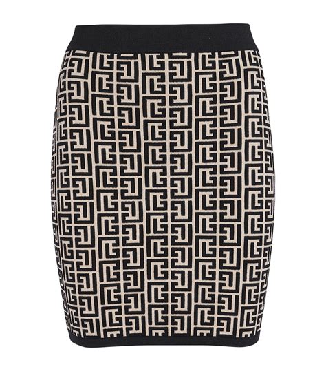 Womens Balmain Black Monogram Jacquard Mini Skirt Harrods Uk