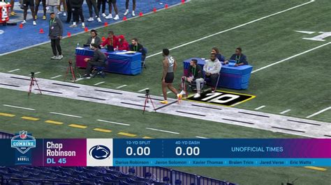 Penn State Edge Rusher Chop Robinson Runs Yard Dash At Combine