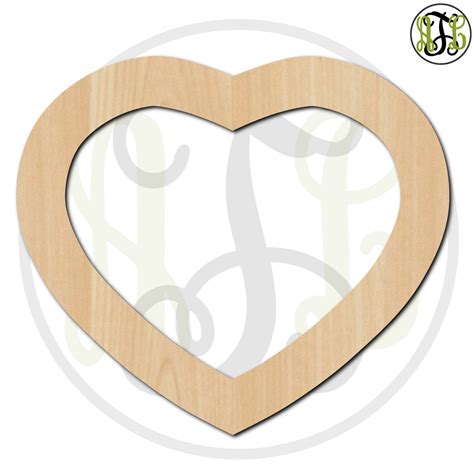 Heart Frame Cutout Unfinished Wood Cutout Wood Craft