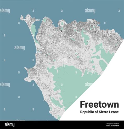 Freetown Map Capital City Of Sierra Leone Municipal Administrative