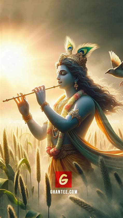 ethereal lord krishna phone wallpaper - ghantee