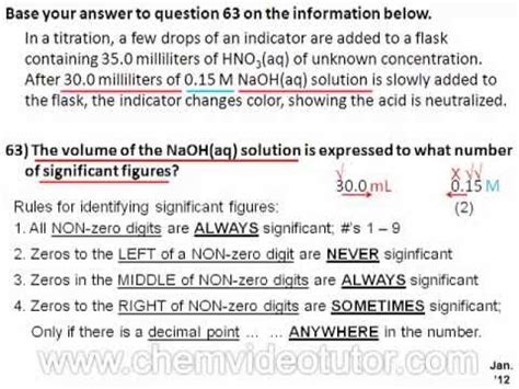 Chemistry Regents January 2012 Question 63 YouTube