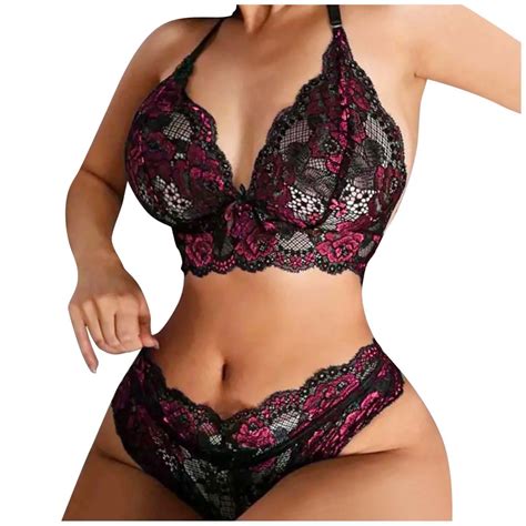 Lingerie Set For Women Plus Size Two Piece Lace Three Point Big Breast Underwear Two Piece