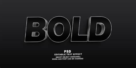 Modelo De Psd De Efeito De Texto Editável 3d Em Preto Negrito Photoshop