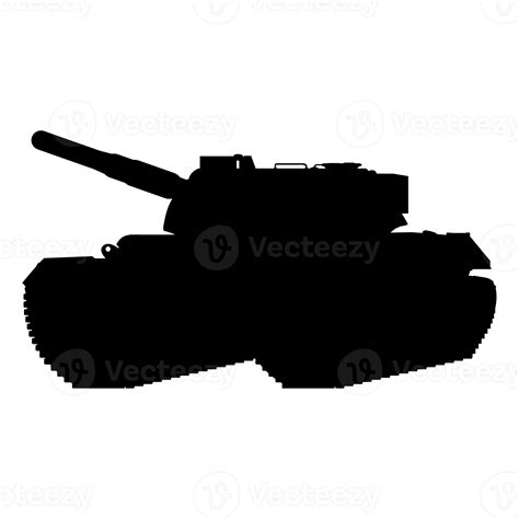 German Leopard I Main Battle Tank Silhouette Style Military Vehicle