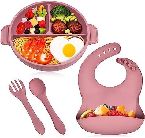 Domueay Kinderteller Silikon Set Baby Essen Set F R Kleinkind St Cke