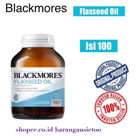 Jual Blackmores Flaxseed Oil 1000mg Omega 3 Vegetarian 100 Capsules Shopee Indonesia