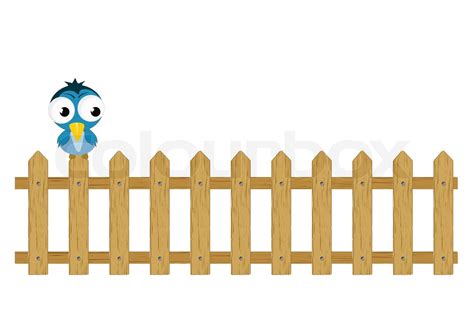 Vector Bird On Fence Stock Vector Colourbox