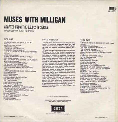 Spike Milligan Muses With Milligan 2nd Uk Vinyl Lp Album Lp Record