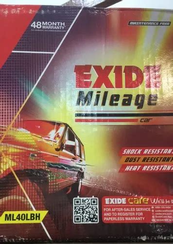 Exide Car Batteries Model Name Number ML40LBH Capacity 35ah