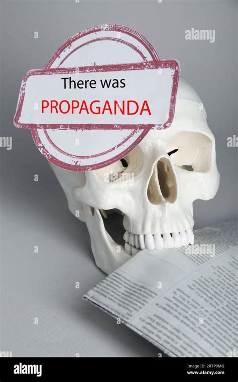 Information Warfare Concept Media Propaganda Influence Human Skull