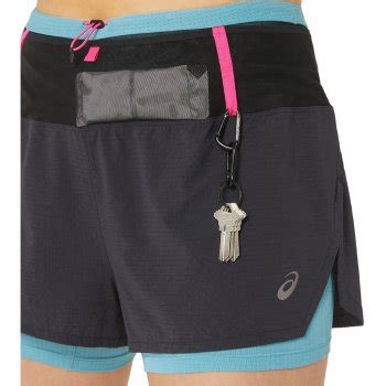 Asics Fujitrail N Shorts Women Performance Black Gris Blue Bike