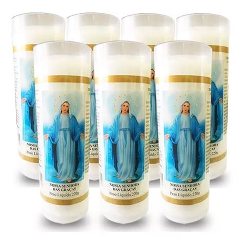 Velas Sete Dias Votiva Pvc G Nossa Senhora Das Gra As Frete Gr Tis