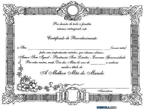 Certificado Dia Das Maes - Modelos de Certificado para o Dia das Mães | Dia das mães homenagem ...