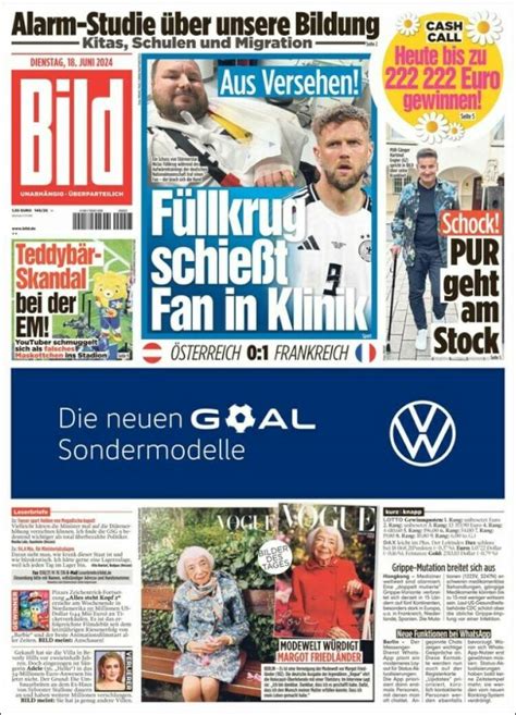 Newspaper Bild Germany Newspapers In Germany Today S Press Covers