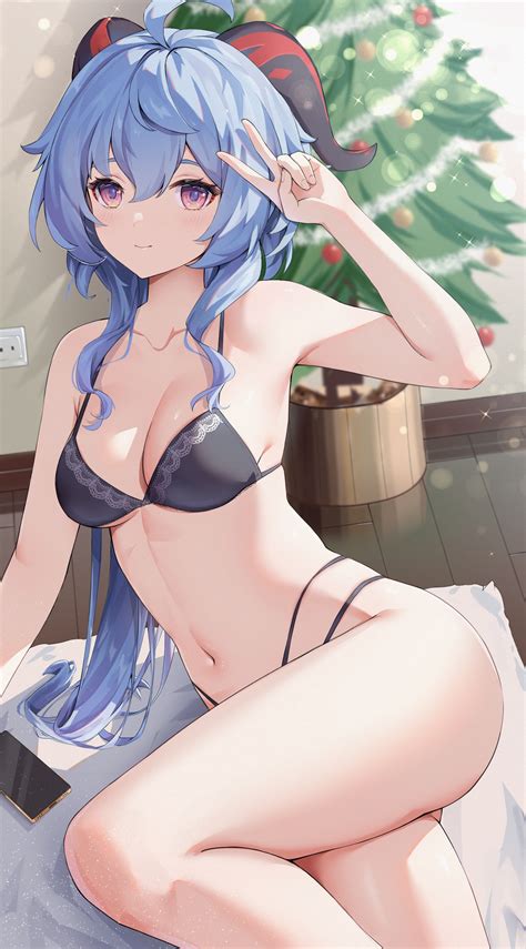 Rosumerii Genshin Impact Ganyu Bikini Horns Swimsuits 1050153 Yande Re