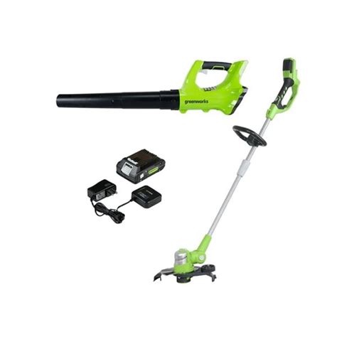 Ensemble Coupe Bordure Et Souffleur Greenworks 24V Batterie 2Ah