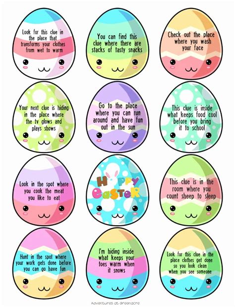 Easter Egg Hunt Printable Easter Scavenger Hunt Easter Printables