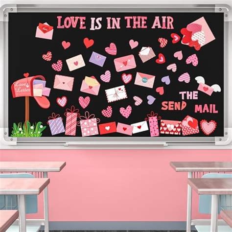 Pasimy Valentine S Day Bulletin Board Decorations Set Heart Paper Cutouts Love Is