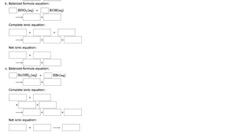Solved B Balanced Formula Equation Hno2aqkohaq