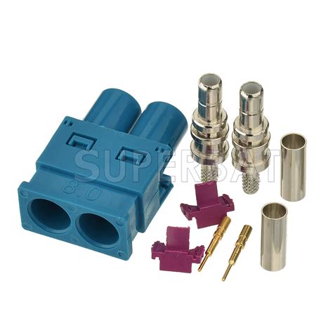 Z Type Fakra Double Male Connector With Pigtails For Automotive Gsm