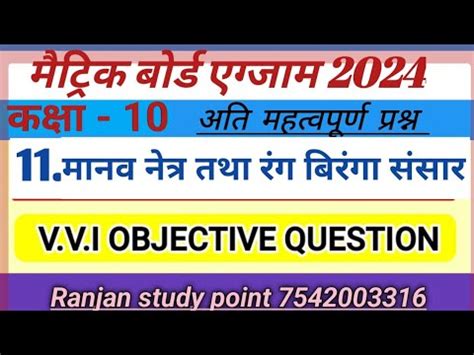 Class 10 Science Chapter 11 Manav Netra Tatha Rang Biranga Sansar