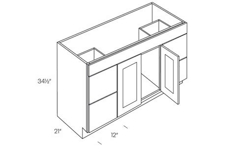 Luxor Harvest V48DD 2 Door 4 Drawer Vanity Sink Base Cabinet