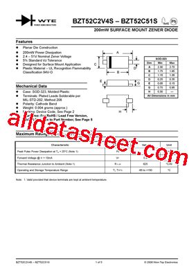 BZT52C30S Datasheet PDF Won Top Electronics